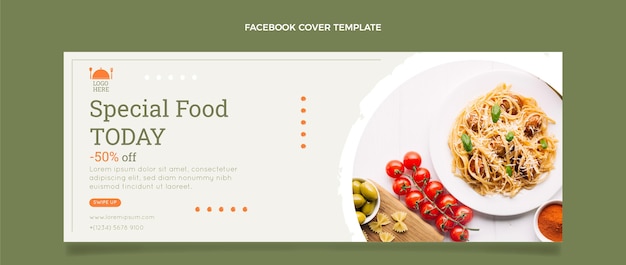 Flat food facebook cover template