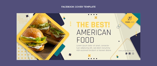 Free Vector flat food facebook cover