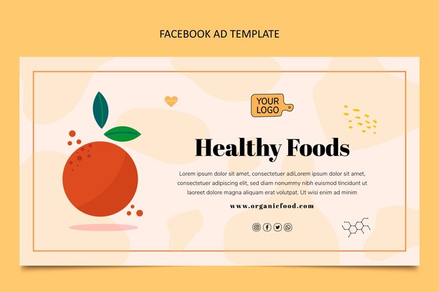 Flat food facebook template