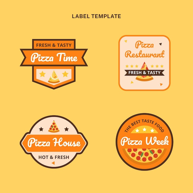 Free Vector flat food labels set