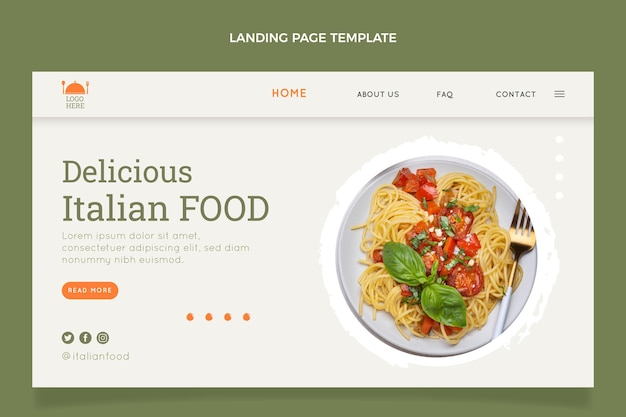 Flat food landing page template