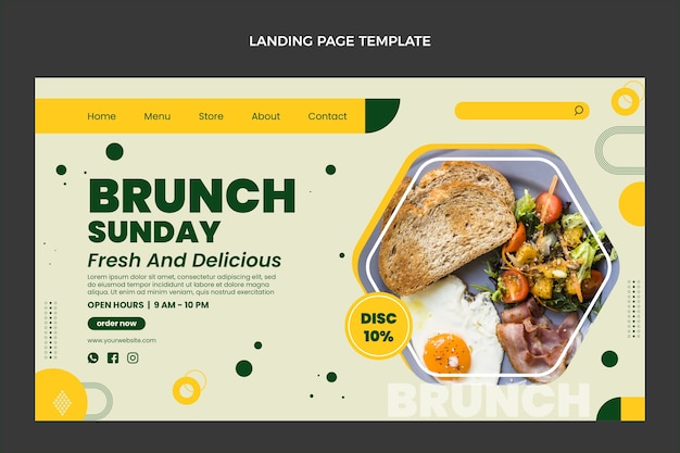 Flat food landing page template