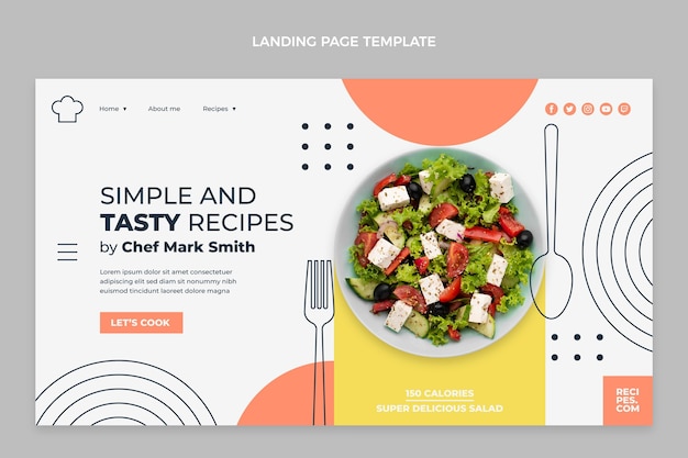 Free Vector flat food landing page