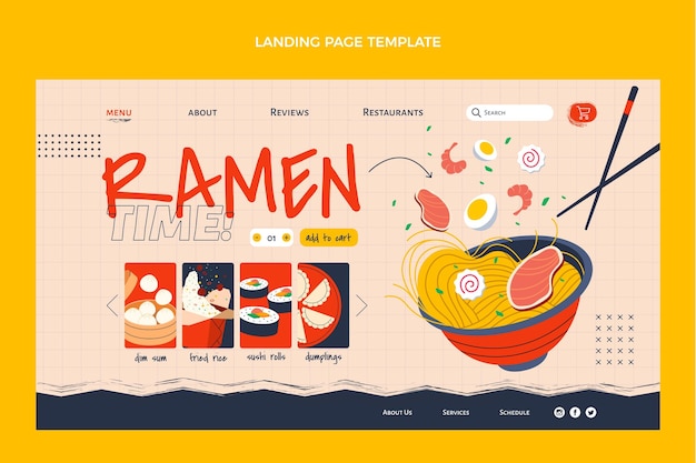 Flat food landing page