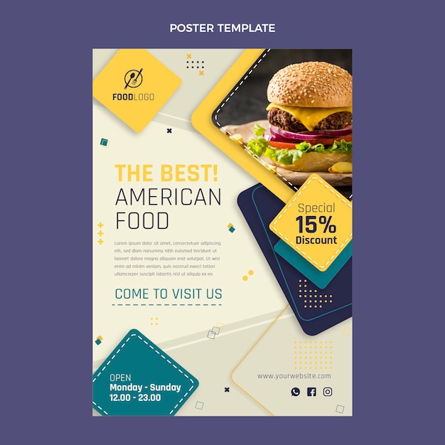 Free Vector flat food poster