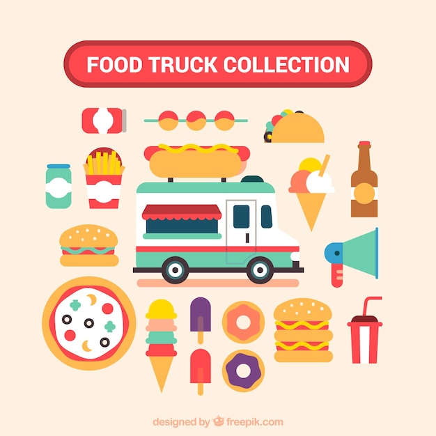 Flat food truck elements