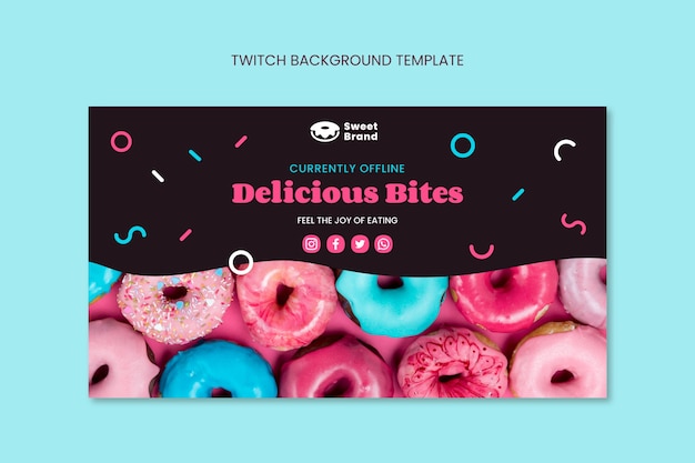 Free Vector flat food twitch background