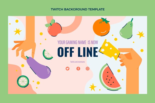 Flat food twitch background