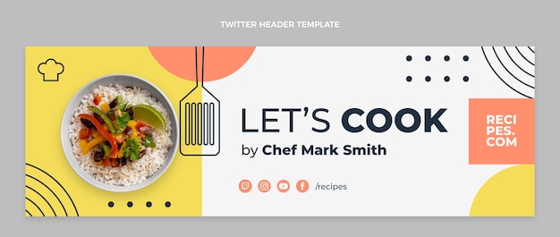 Flat food twitter header