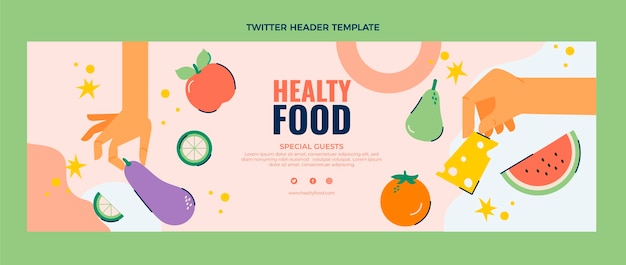 Flat food twitter header