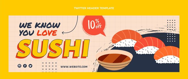 Flat food twitter header