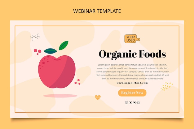 Free Vector flat food webinar template