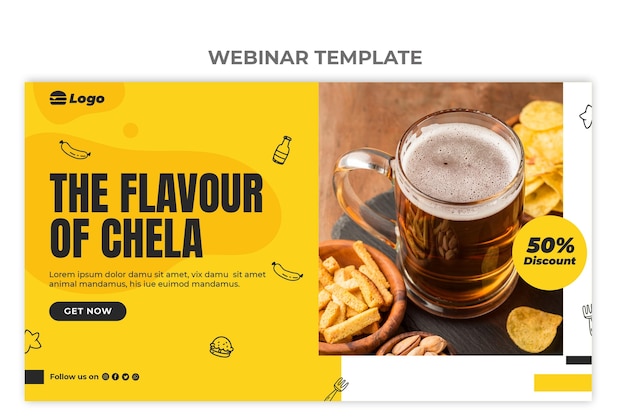 Flat food webinar template