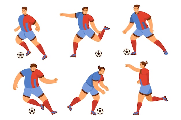 Free Vector flat football player collection