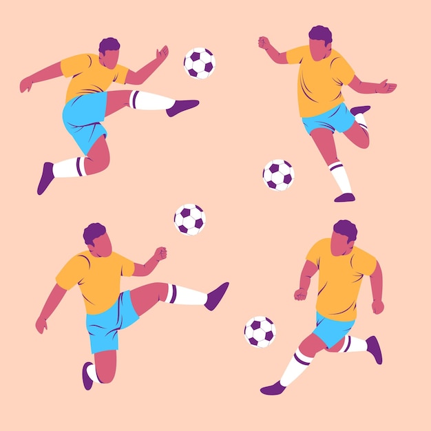 Free Vector flat football players collection