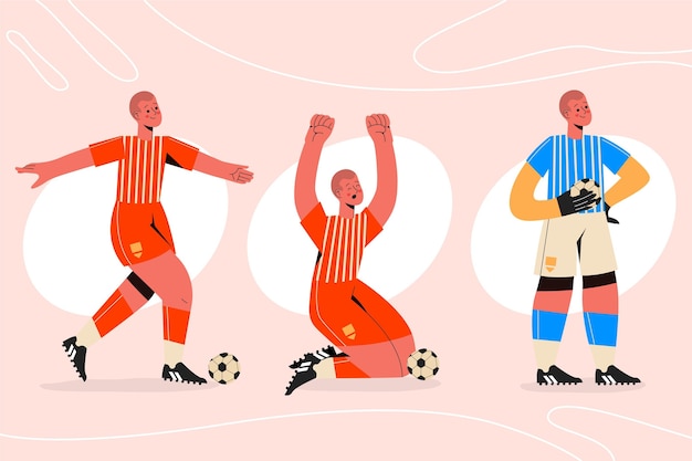 Free vector flat football players illustration design