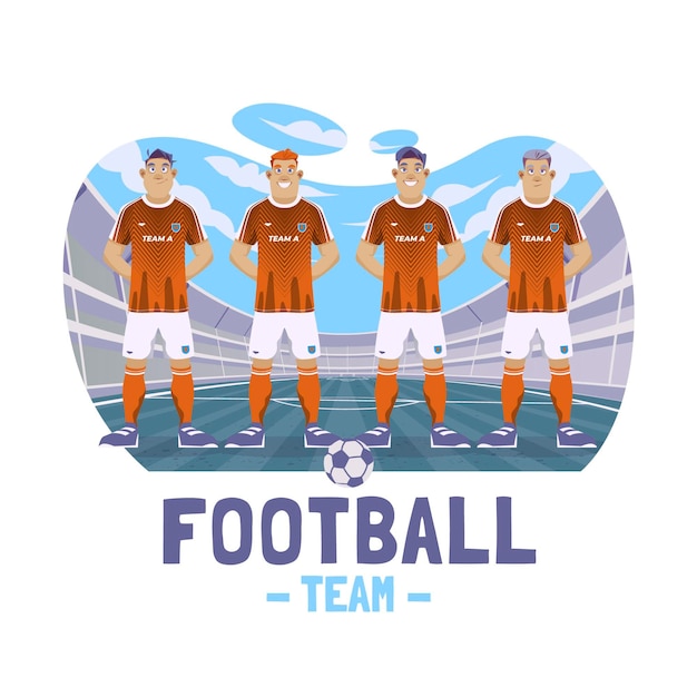 Free Vector flat football players illustration