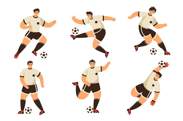 Free vector flat football players