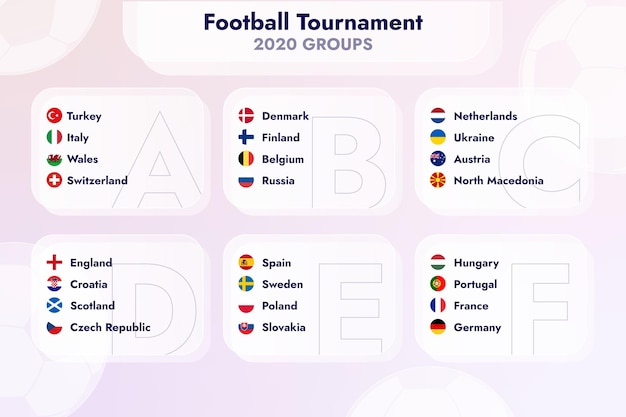 Free Vector flat football tournament groups illustration