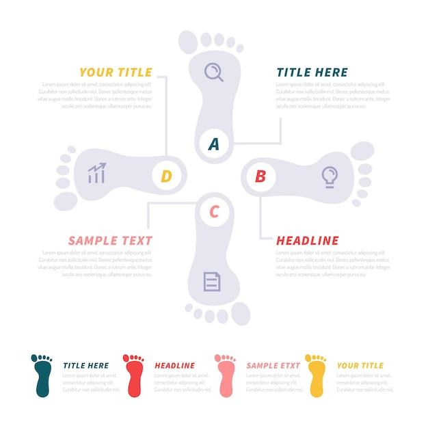 Free vector flat footprint infographics concept