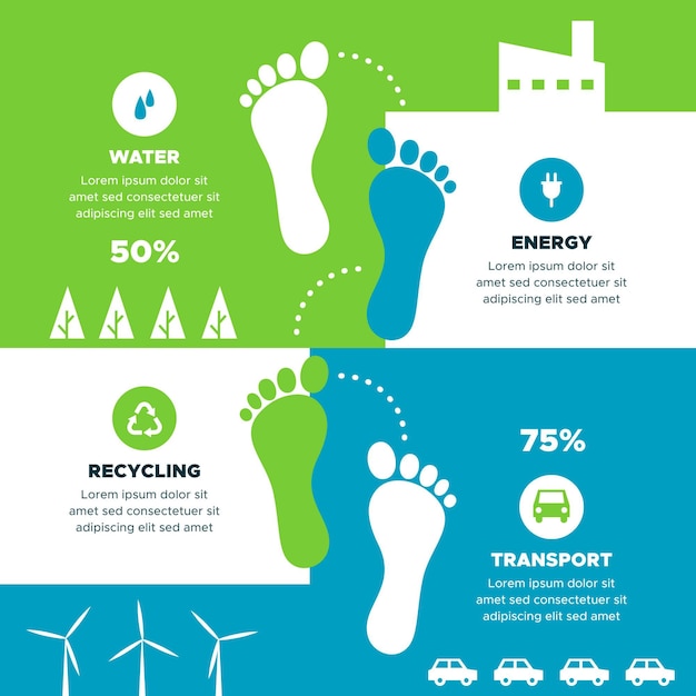 Free vector flat footprint infographics concept