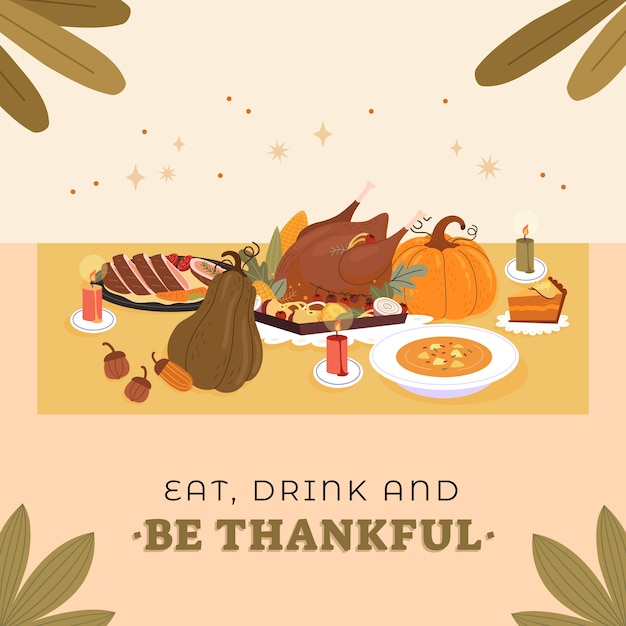 Free Vector flat friendsgiving illustration