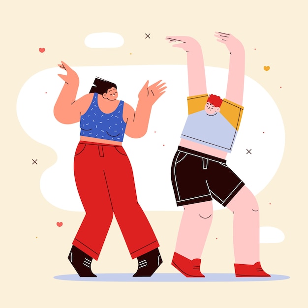 Flat friendship day illustration with friends