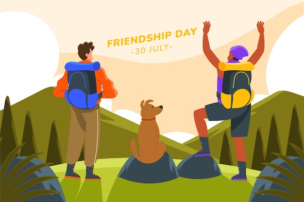 Flat friendship day illustration