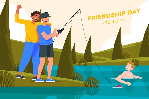 Flat friendship day illustration