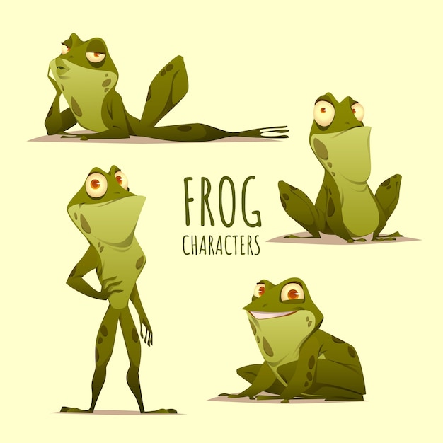 Free Vector flat frog character illustration