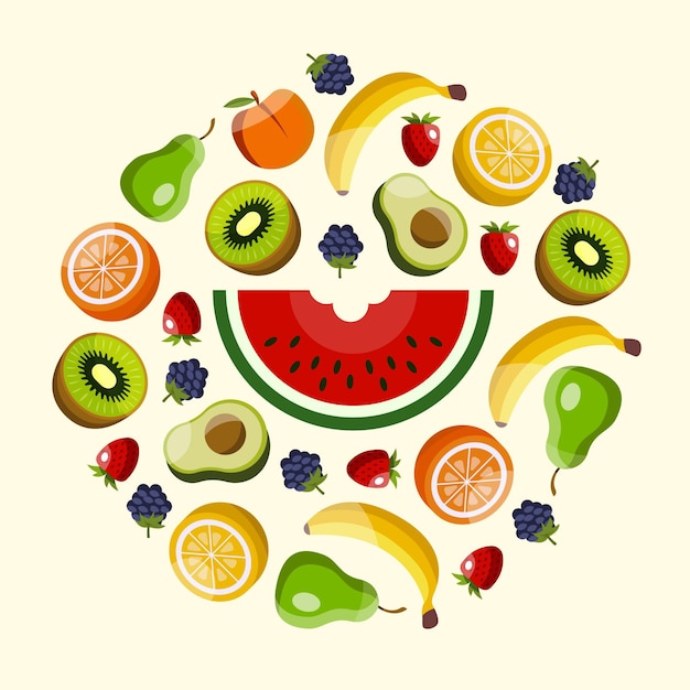 Free Vector flat fruit collection