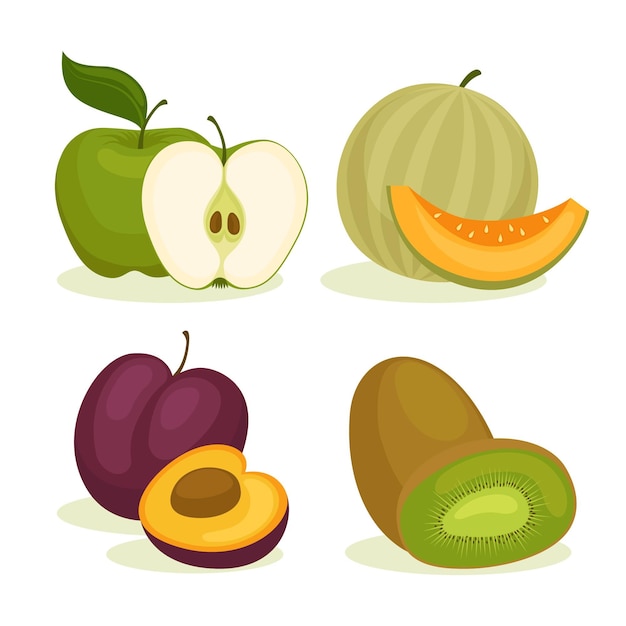 Free Vector flat fruit collection