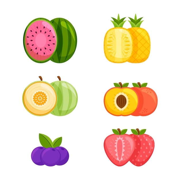 Free Vector flat fruit collection