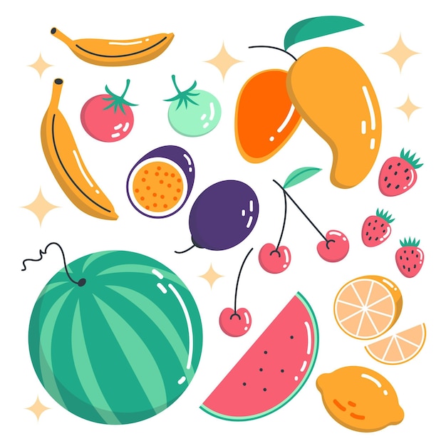 Free Vector flat fruit collection