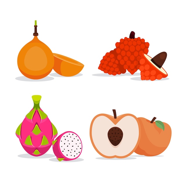 Free Vector flat fruit collection