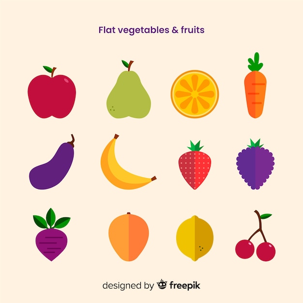 Flat fruit and vegetable collection