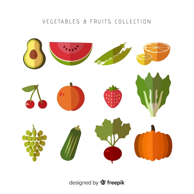 Flat fruit and vegetable collection