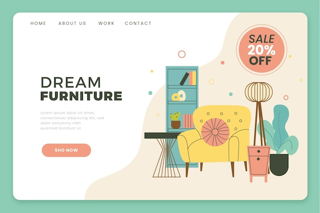 Flat furniture sale landing page template