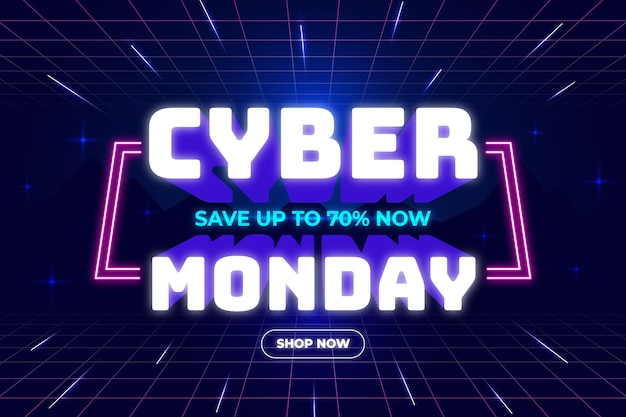 Flat futuristic cyber monday background