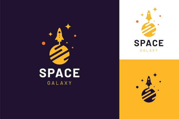 Flat galaxy logo templates set