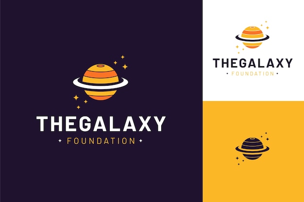 Flat galaxy logo templates set