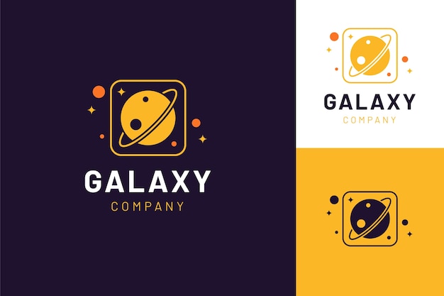 Free vector flat galaxy logo templates set