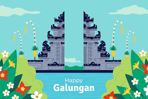 Free Vector flat galungan background