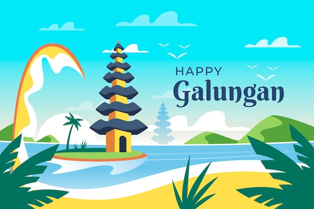 Flat galungan background