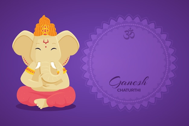 Flat ganesh chaturthi background