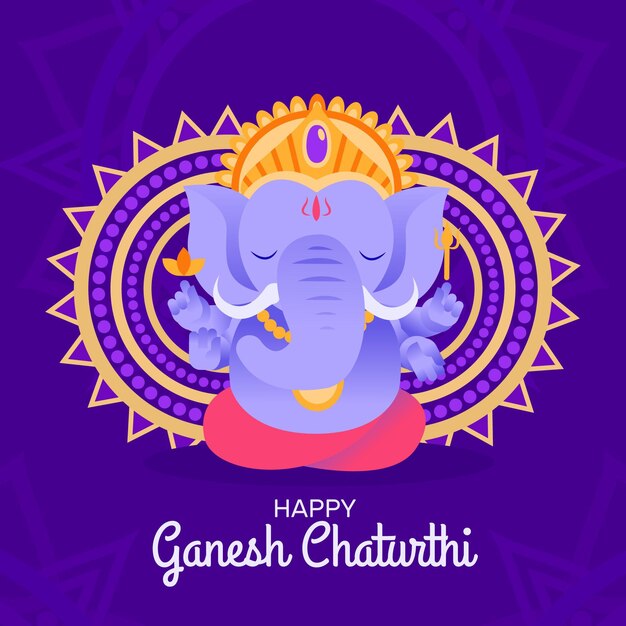 Flat ganesh chaturthi concept