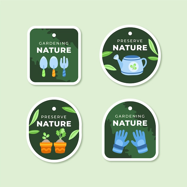 Flat gardening labels collection