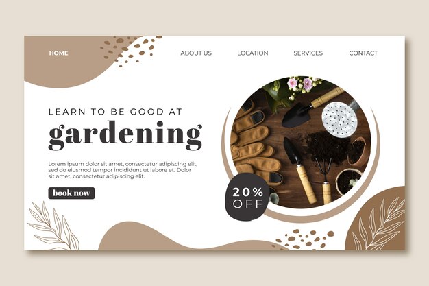 Flat gardening landing page template