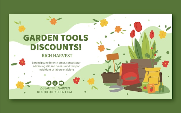 Flat gardening social media post template