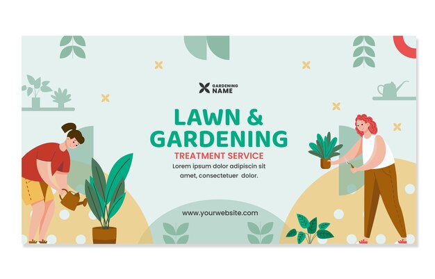 Flat gardening social media post template